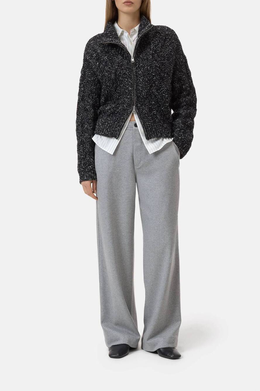 NEW CLOSED wrenna wide pants in light grey melange